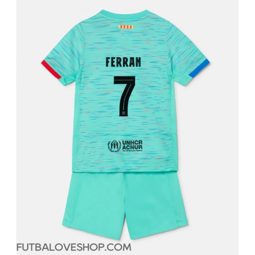 Dres Barcelona Ferran Torres #7 Tretina pre deti 2023-24 Krátky Rukáv (+ trenírky)